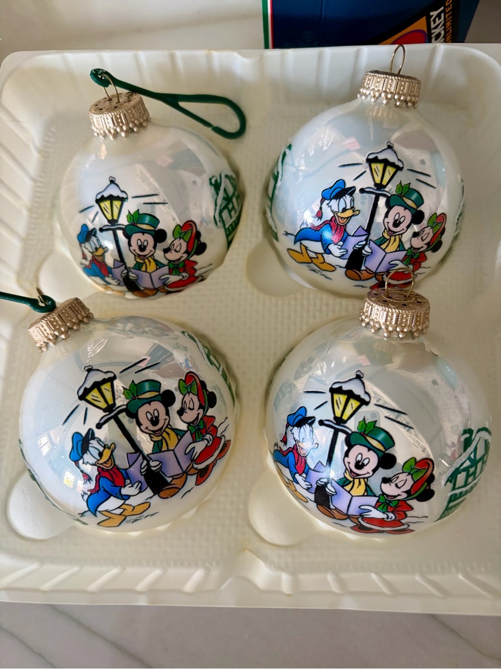 Disney Mickey Unlimited Christmas by Krebs Glass Ornaments - Set of 4 - Picture 6 of 8